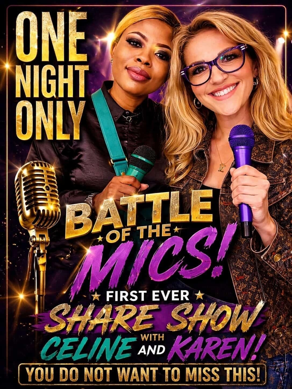 KAREN AND CELINE PASS TGE MIC SHOW